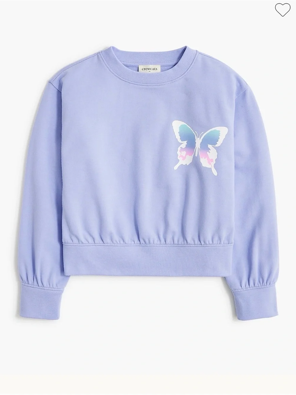 J. Crew Crewcuts Butterfly Crewneck Sweatshirt Lavender Girls’ Size Large 10-12